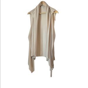 Tan Lightweight Sleeveless Asymmetric Loose Fit Vest O/S